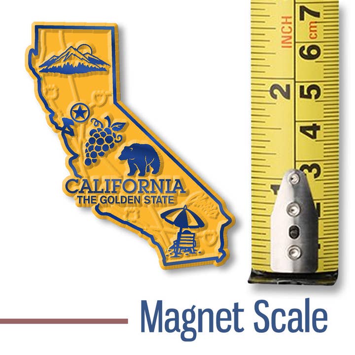 7 Star - Wholesale Magnet - California - CA Small State Magnet, Made in USA1