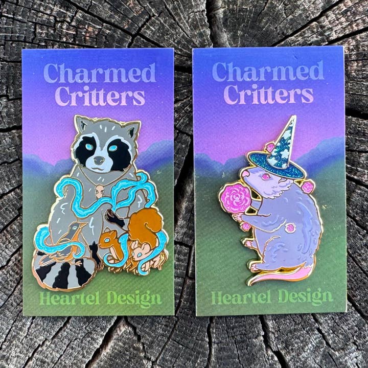 Criaturas Encantadas! Guaxinim e Gambá! Necromante e Feiticeiro por atacado de Heartel Design