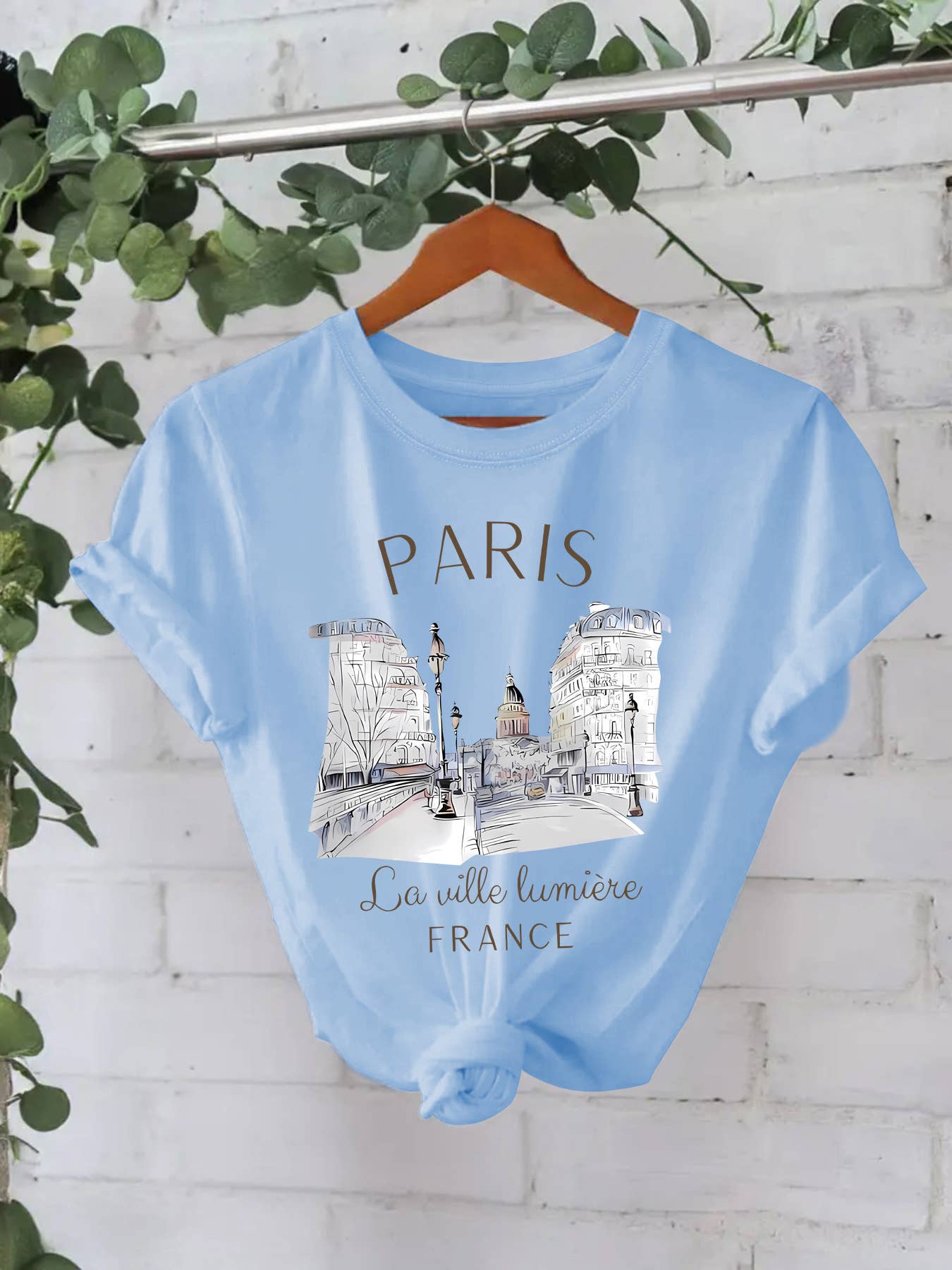 Rosa Clothing - Wholesale T-Shirt - Women's - France PARIS Champs-Elysées Graphic Short sleeve t-shirt1