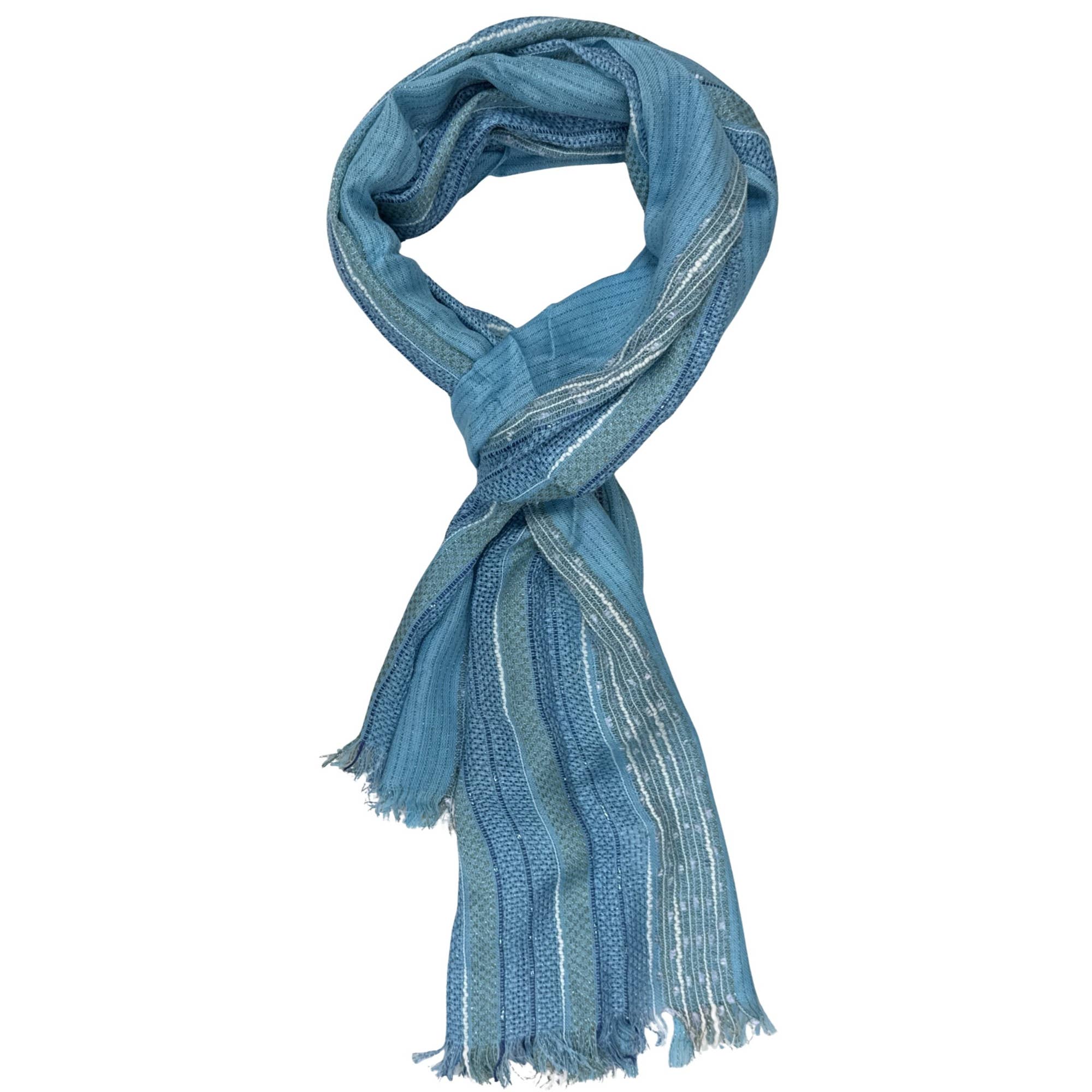 Treasure Jewelry - Wholesale Scarf - Women's - Hand-Loomed Viscose-Blend Tassel Scarf – Plaid & Striped13