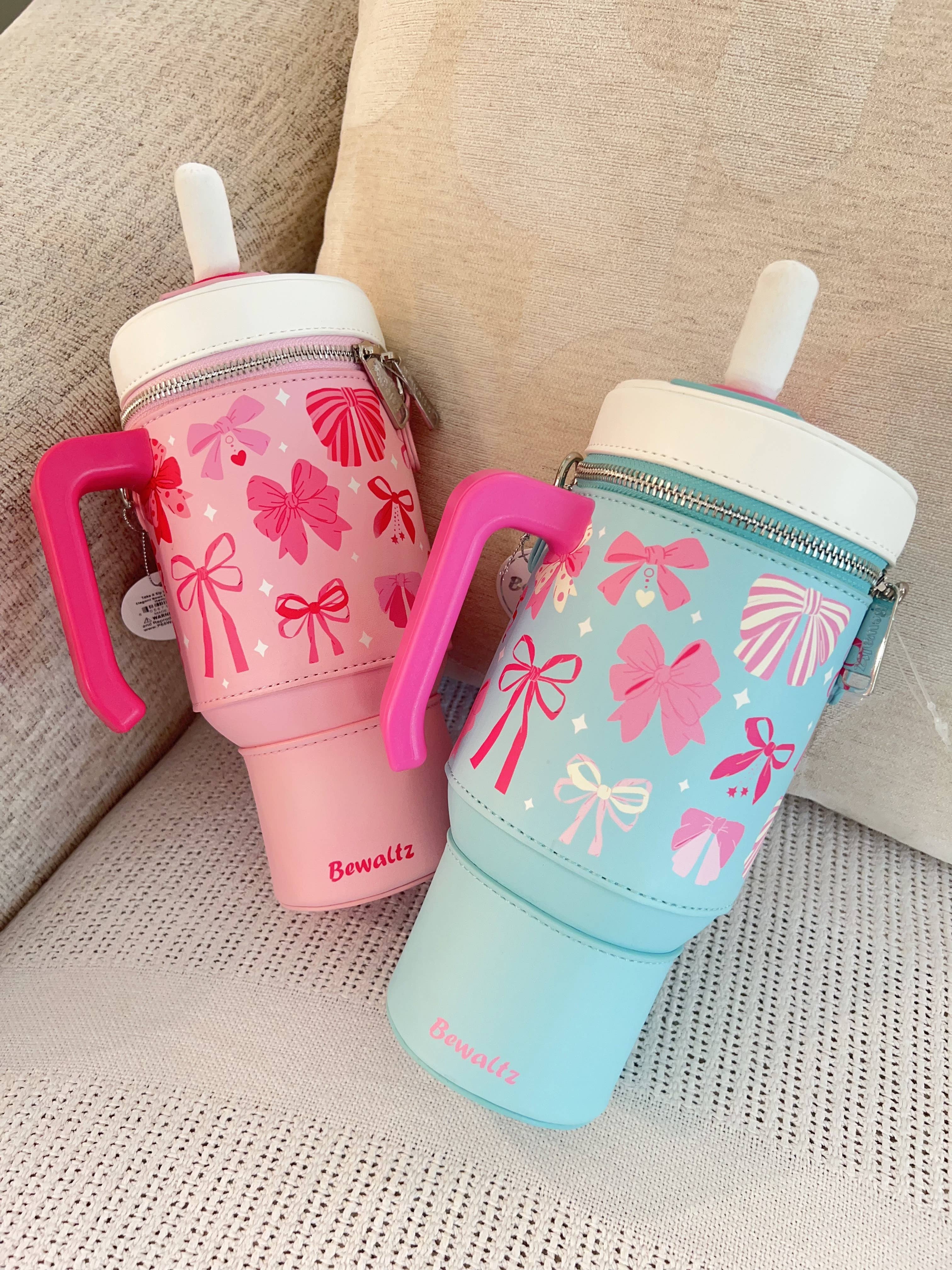 Bewaltz - Wholesale Crossbody Bag - Women's - Take A Sip Water Cup-Elegant Bows Tiffany Blue Crossbody1