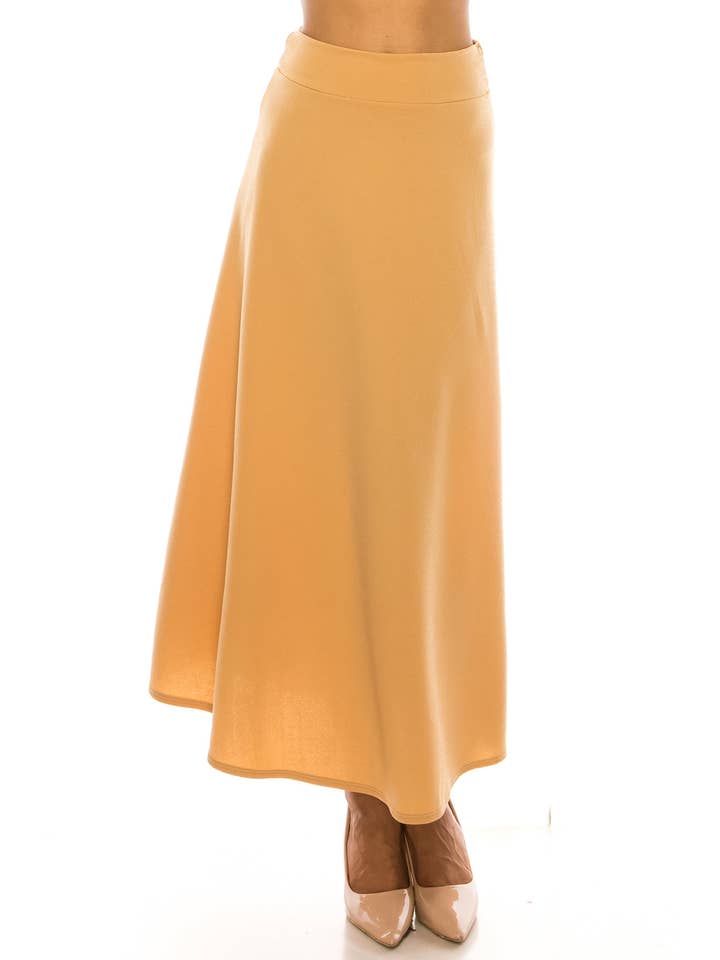 MOA COLLECTION - Wholesale Skirt - Women's - Women's Casual Solid Flare A-line Long Skirt13