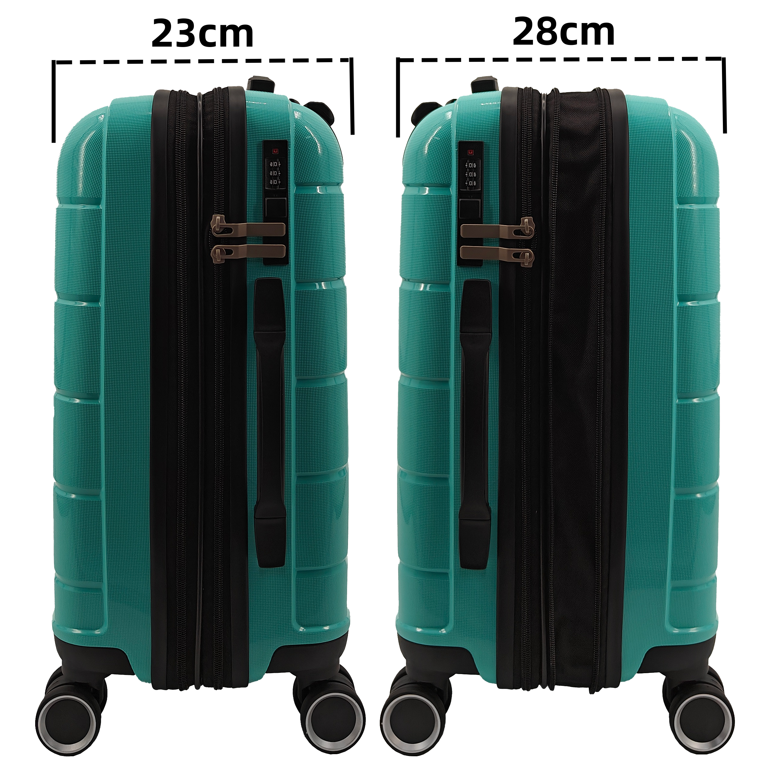 Super Bazaar – wholesale Luggage – 'Expandable' Hand luggage suitcase 55cm 4 double wheels trolley1