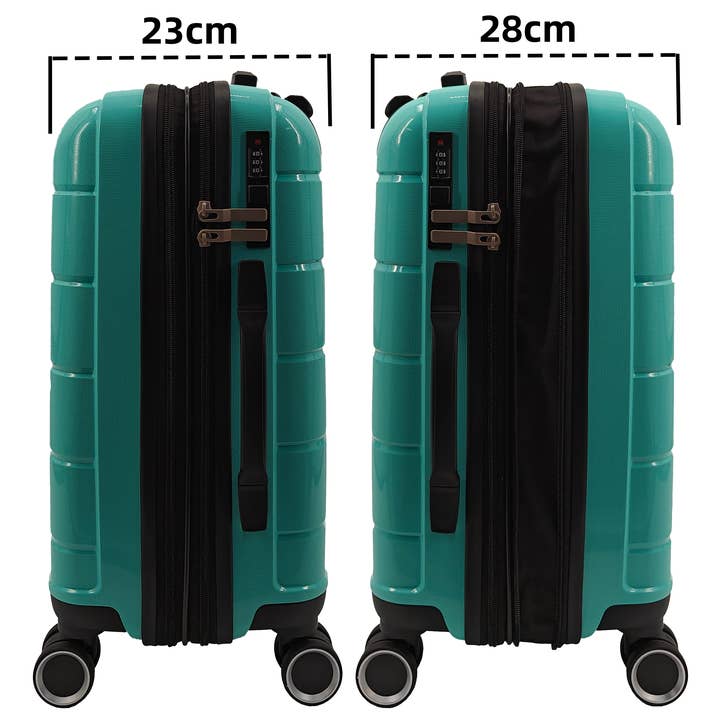 Super Bazaar – wholesale Luggage – 'Expandable' Hand luggage suitcase 55cm 4 double wheels trolley1