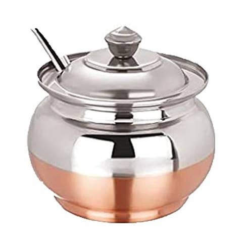 Ancientveda – Großhandel Kochtopf – Ghee-Topf mit Löffel, 2 Farben (3 Zoll)0