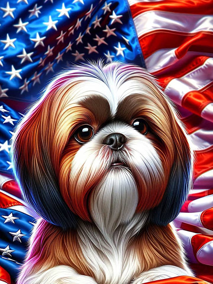 Shih Tzu Brun/Vit - DCR Pat III Husflagga för wholesale av Best of Breed Products