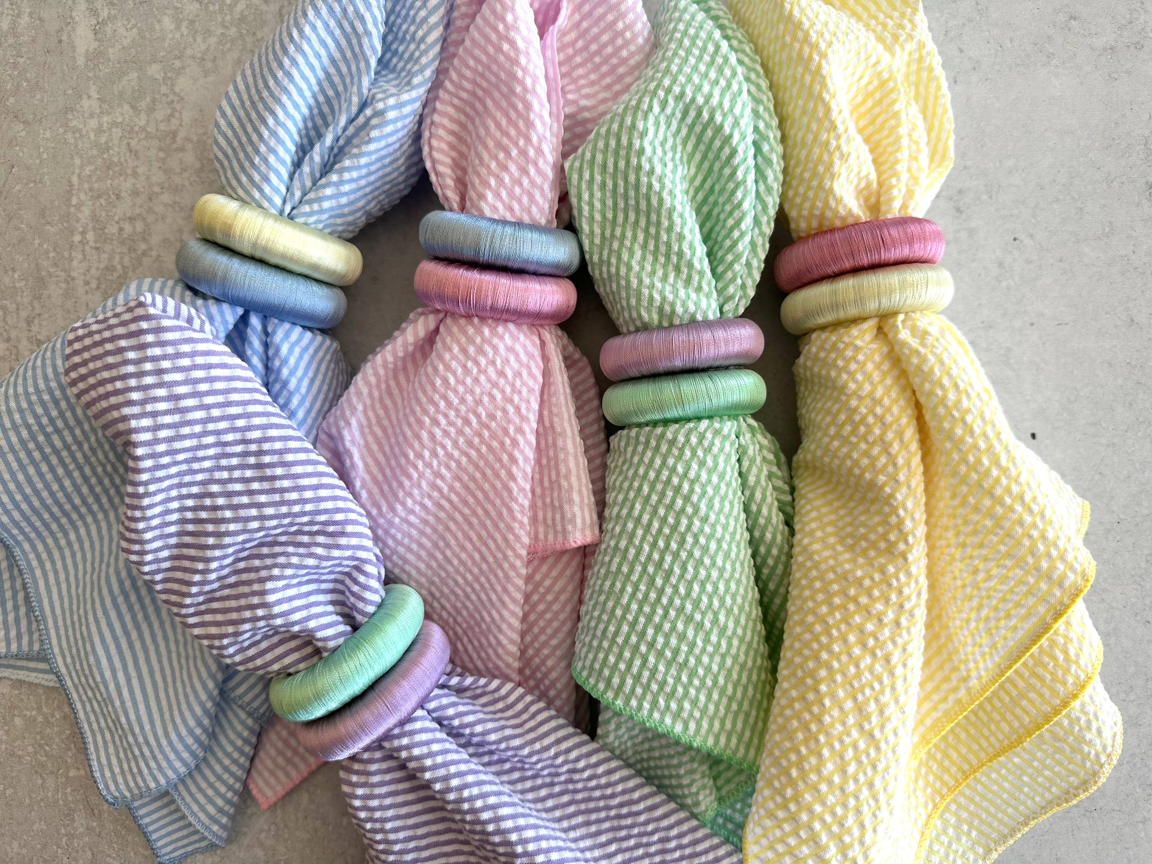 Dot and Army - Vendita all'ingrosso Tovaglioli da tavola in stoffa - Seersucker - Set di 4 tovaglioli6