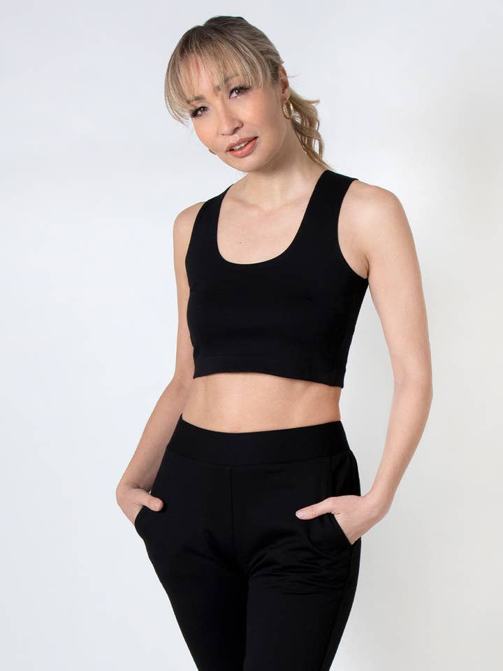 Sparrow Crop 2 en 1, color negro para venta al por mayor de Paridaez