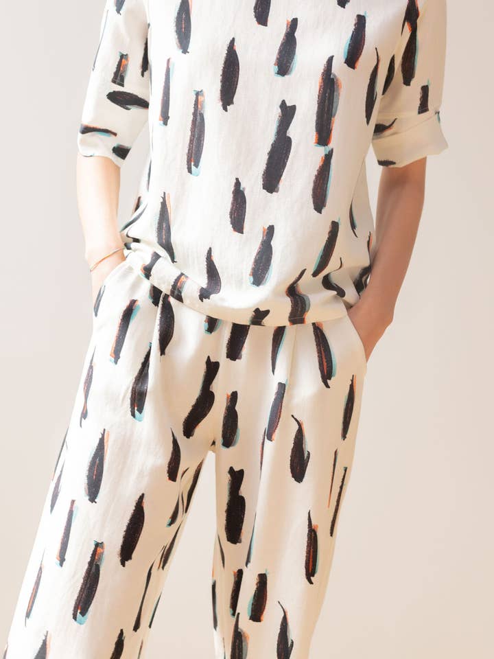 PAN Producto Básico - Wholesale Coat - Women's - Printed raw trousers1