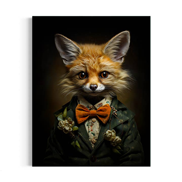 Gentleman Fox in Flower Suit Wall Decor 133AS for wholesale by Salty Alyce