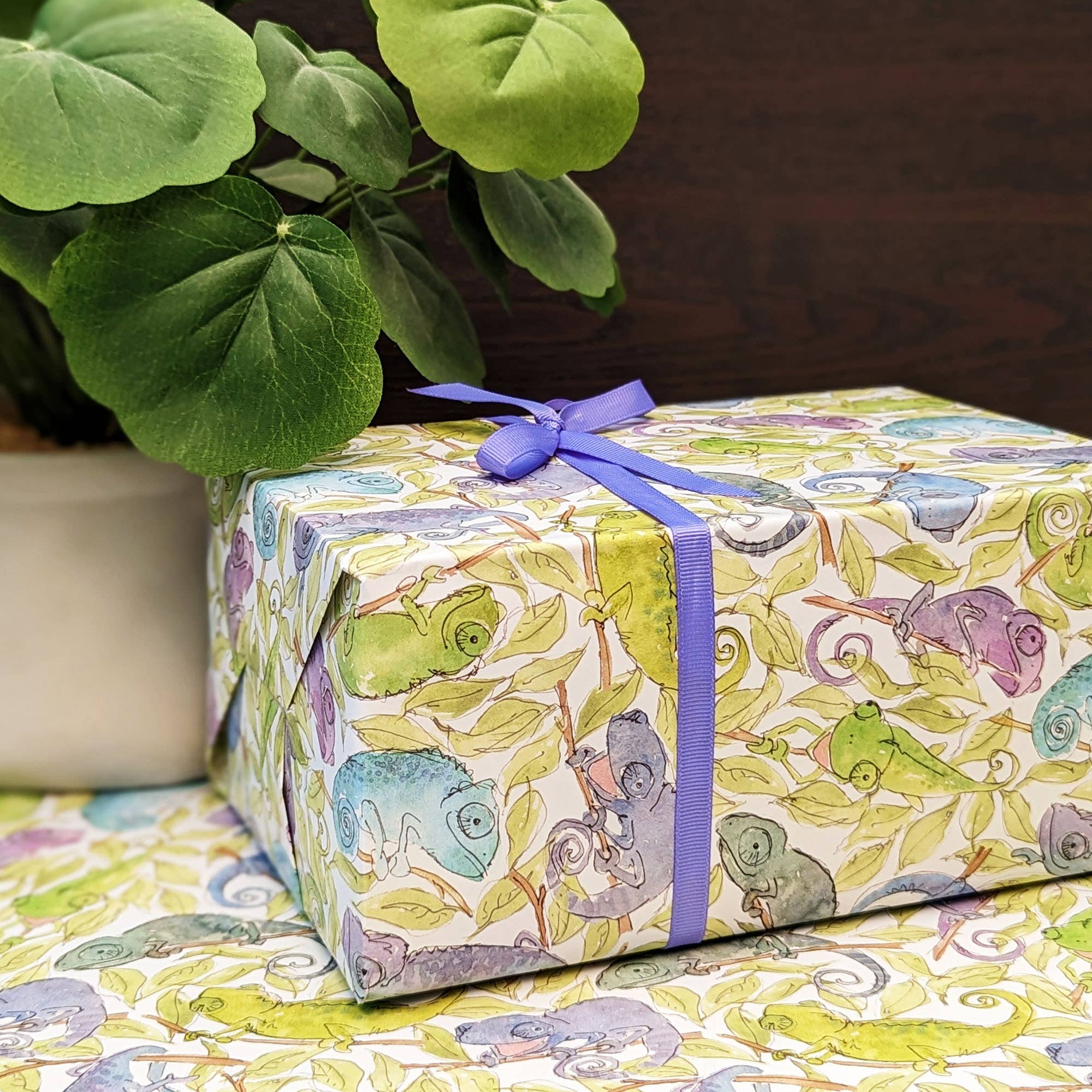 Hes Designs – wholesale Flat wrap – Chameleon gift wrap, Quirky wrapping paper, Cute Chameleons3