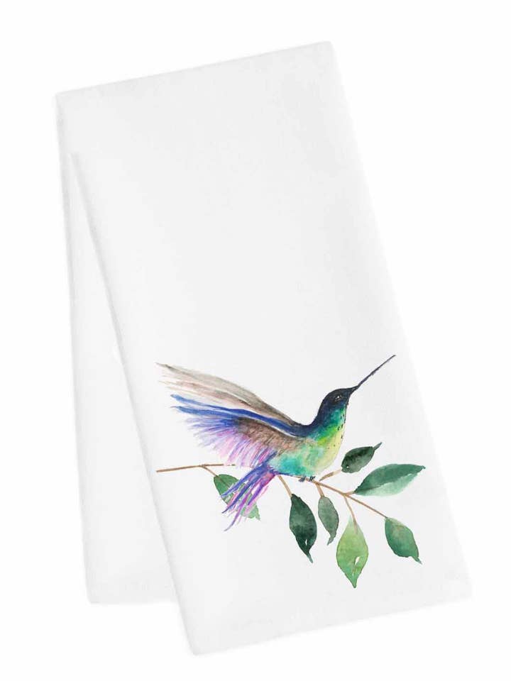 Hummingbird Tea Towel Purple for wholesale by M Design Studio Gifts