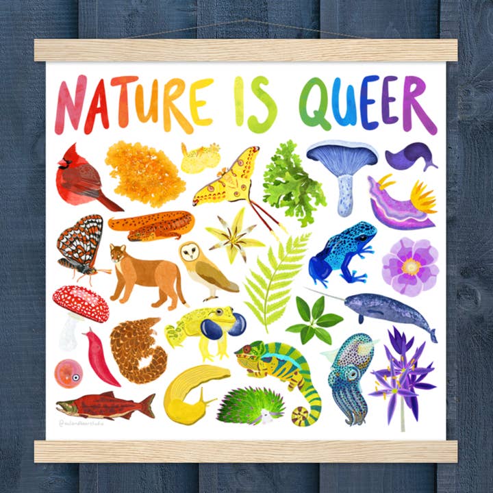 Impression d'art : Nature Is Queer Art (carré, 3 tailles) pour la vente par Owl & Bear Studio