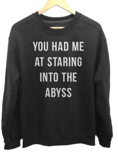 Boredwalk – wholesale Sweatshirt med tryck - Dam – Du hade mig på att stirra in i avgrunden Unisex-tröja0