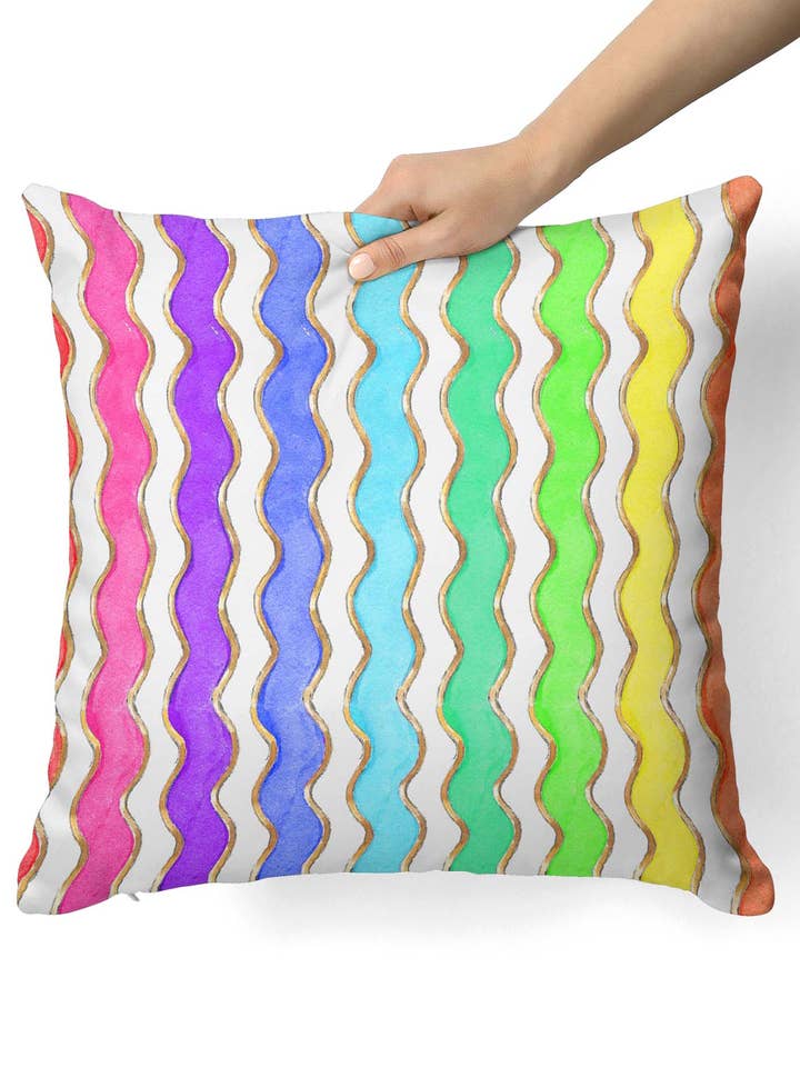 Ric Rac Enamel Rainbow Pillow for wholesale by Juler's Row