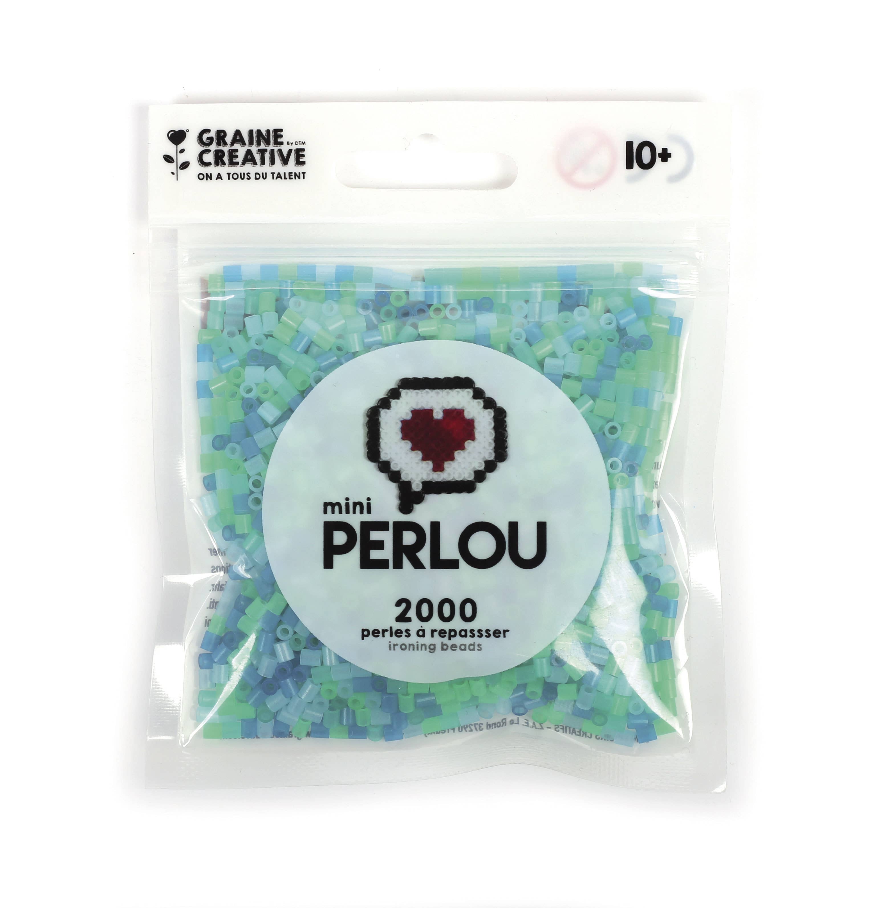 Graine Créative - Wholesale Craft Supplies - MINI PERLOU BAG OF 4 COLORS BLUE GREEN TRANSPARENT0