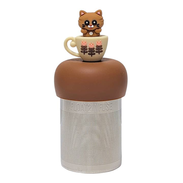 Cat In A Mug | Floating Tea Infuser | Brown Base | Brown for wholesale by Float2infuse Tea Infuser