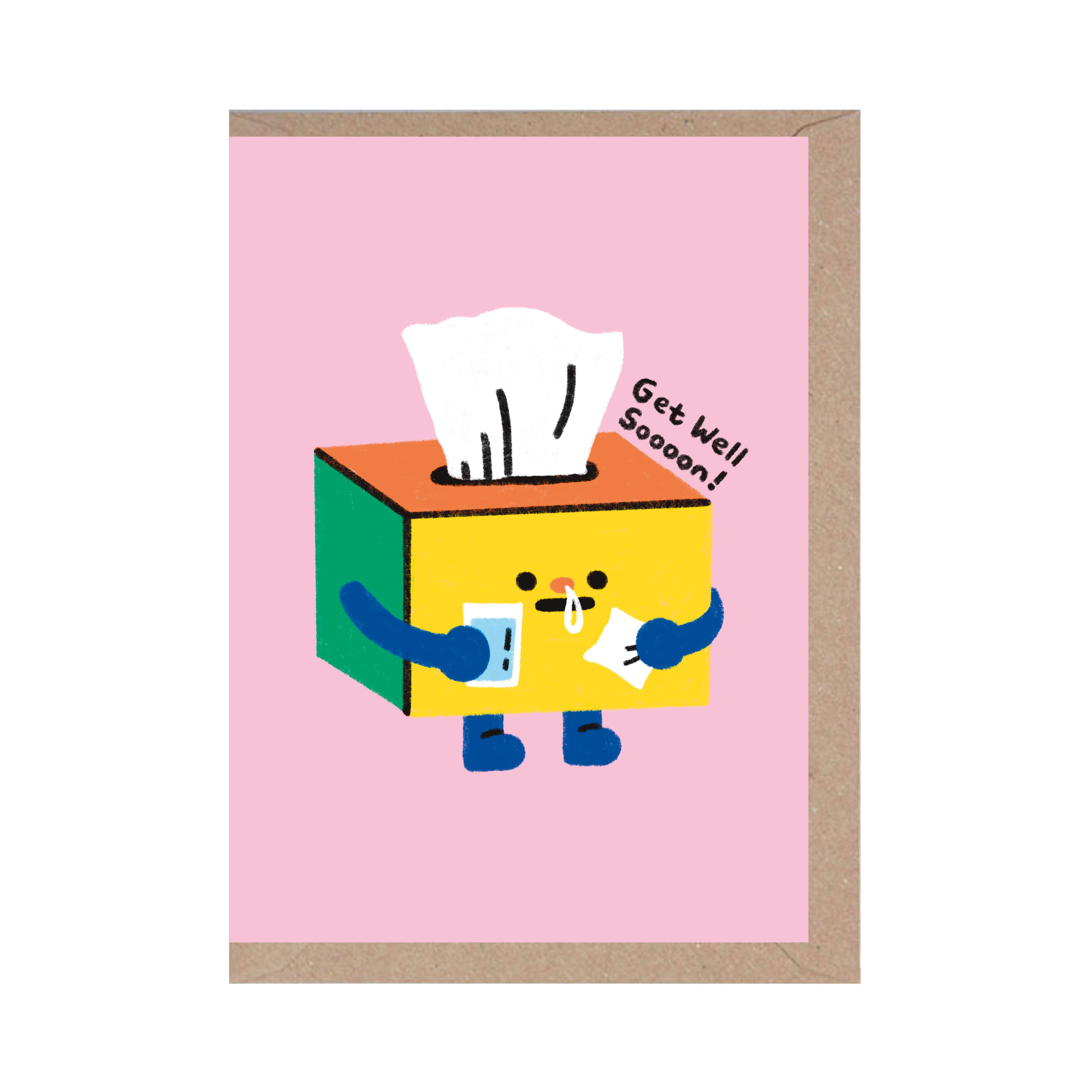 Rumble Cards - Wholesale Get Well Card - Get Well Soon - Cute - Tissues - Feel Better Soon - Happy