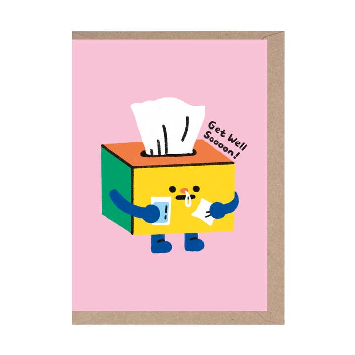 Rumble Cards - Wholesale Get Well Card - Get Well Soon - Cute - Tissues - Feel Better Soon - Happy0