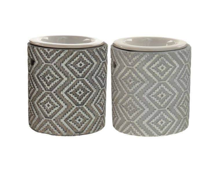 Crystal Magick Wholesale Ltd – wholesale Oil warmer – Grey Patterned Oil Burner1