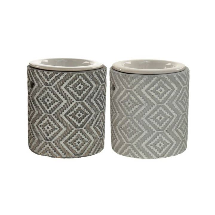 Crystal Magick Wholesale Ltd – wholesale Oil warmer – Grey Patterned Oil Burner1
