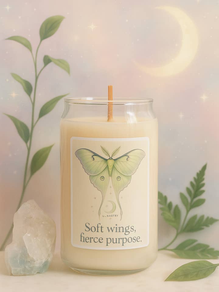 Lunar Moth Soy Candle 16oz for wholesale by Lunastry