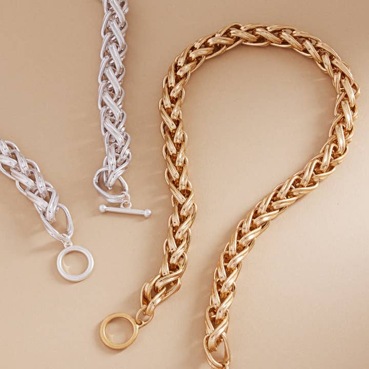 Designature New York - Wholesale Link & Chain Necklace - VINTAGE METAL CHUNKY CHAIN W TOGGLE CLASP NECKLACE0