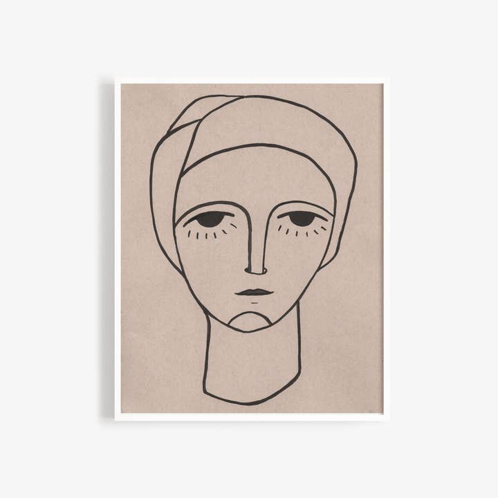 Minimal Lines Portrait Art Print for wholesale by Candace Wiant Art