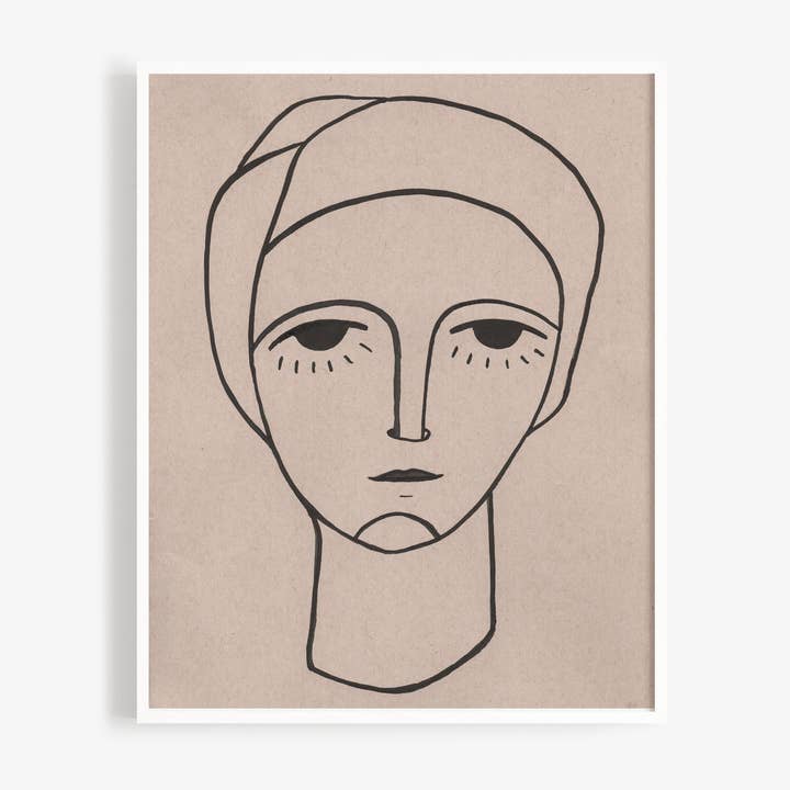 Minimale linjer portræt kunst print for engroshandel hos Candace Wiant Art