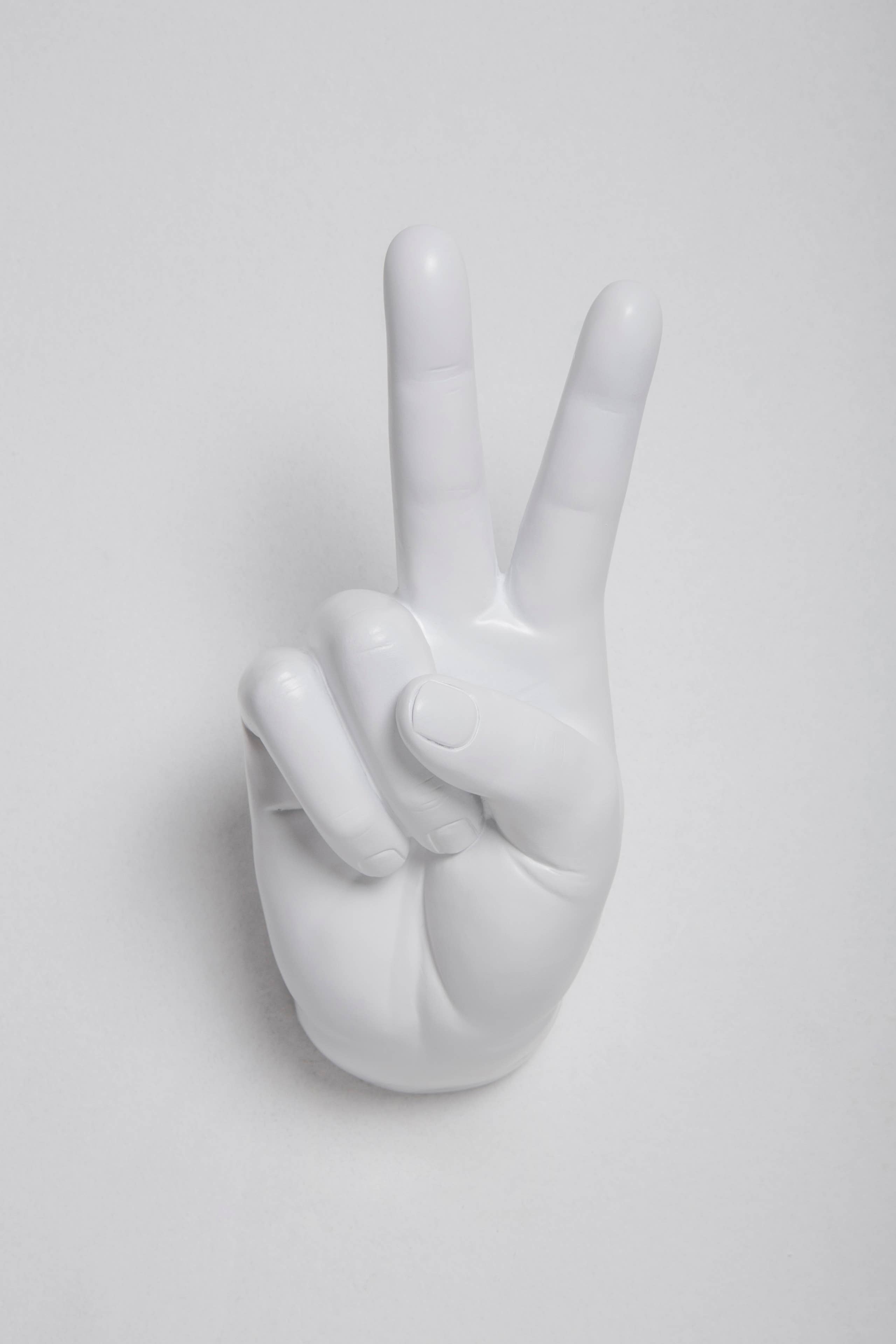 Interior Illusions Plus - Wholesale Wall Accent - Peace Hand Wall Mounted hook sculpture - 8.5" tall2