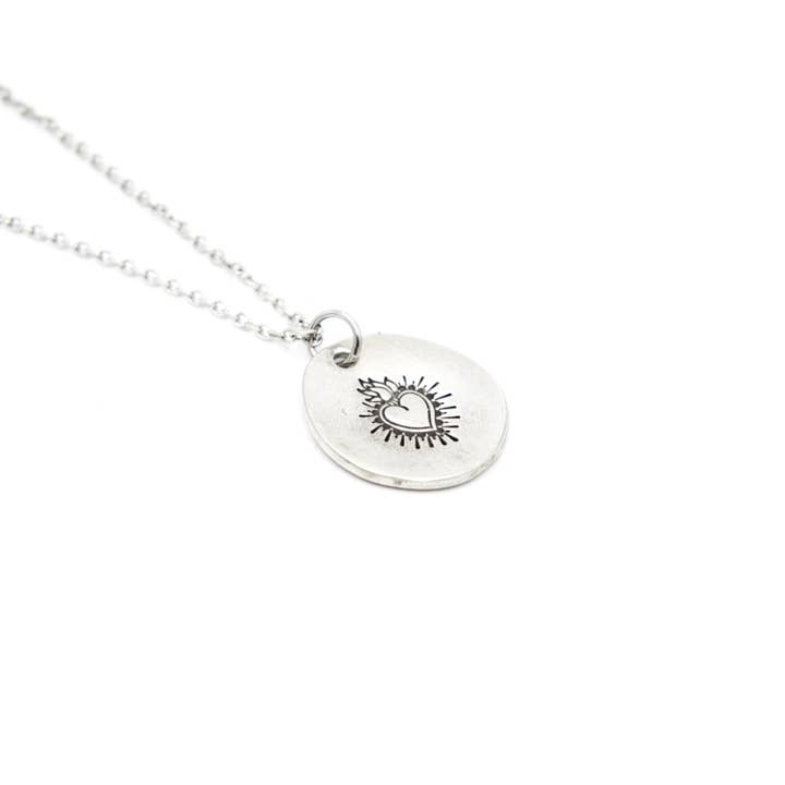 Sacred Heart Pewter Necklace for wholesale by Stamp and Stampbility