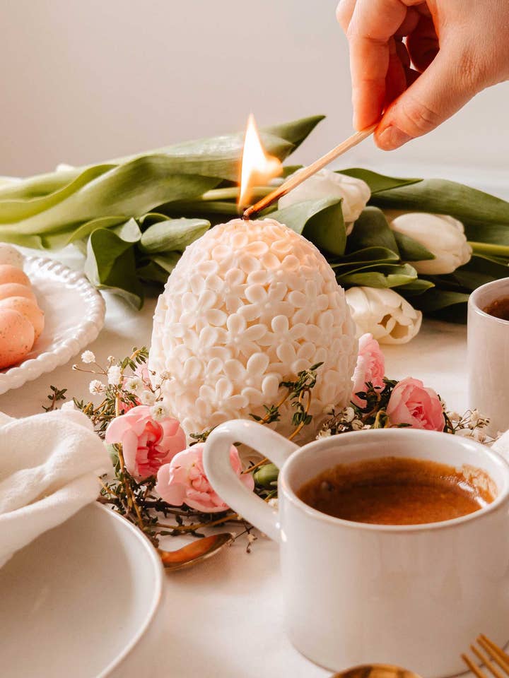 The Floral Egg - Decorative Candle for wholesale by Mimi & August