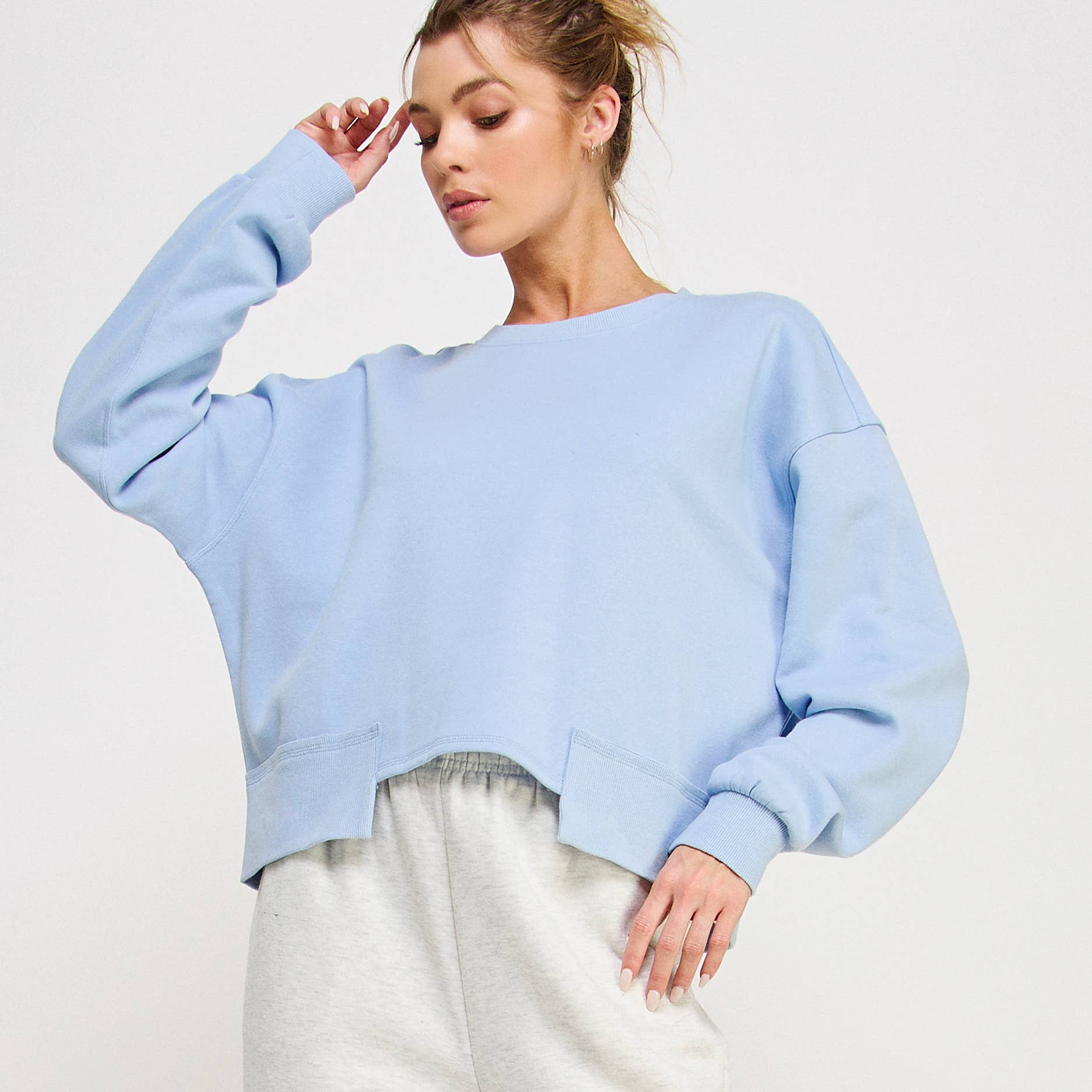 BABY BLUE CAMDEN SWEATSHIRT-FZ0011 for wholesale on Faire5