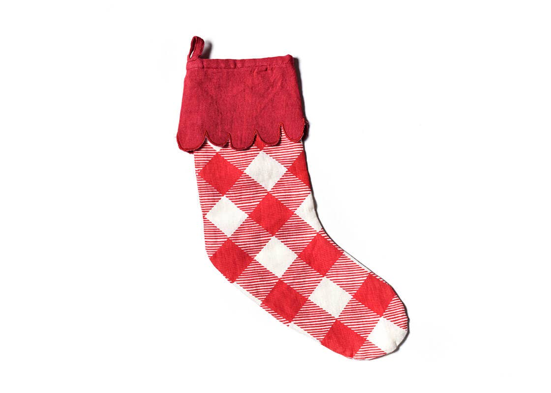 Coton Colors - Wholesale Holiday Stocking - Red Buffalo Stocking with Trim0