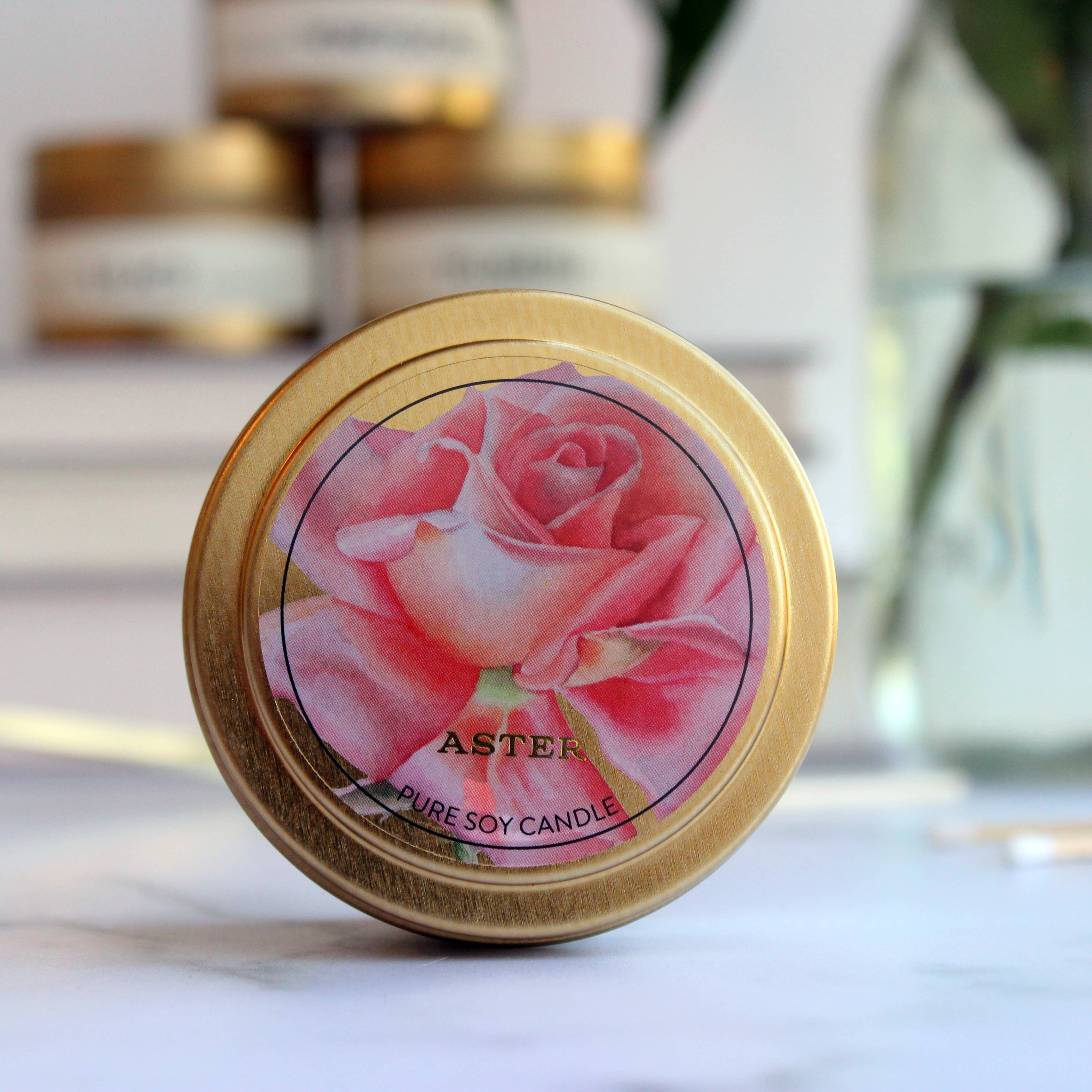 Aster Candle - Wholesale Travel Candles - Roses Candle - 4oz2