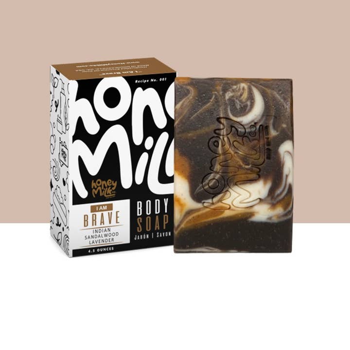 HoneyMilk - Wholesale Bar Soap - “I Am Brave” (Indian Sandalwood + Lavender) Soap