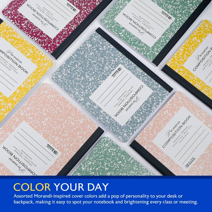 BAZIC Products - Wholesale Notebook - C/R 100 Ct. Premium Morandi Color Marble Composition Book3
