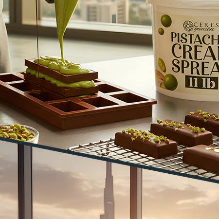 Ceres Gourmet - Vente Beurres de noix - Crème de Pistache Professionnelle pour Barres de Chocolat de Dubaï, Brownie et Crêpe ou Pâtisserie, et Applications de Desserts 1 kg / 3 kg / 5 kg1