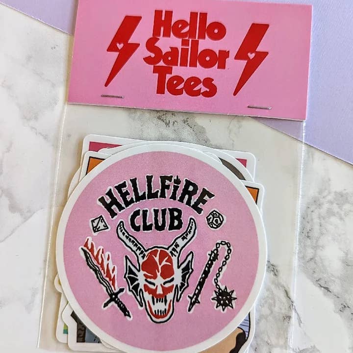 Stranger Things Hellfire Steve Harrington Eddie Sticker Pack for engroshandel hos HelloSailorTees