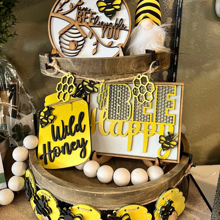 Bijen Tier Tray Kit, bord, doe-het-zelf woondecoratie voor wholesale door Rustic Home Co LLC