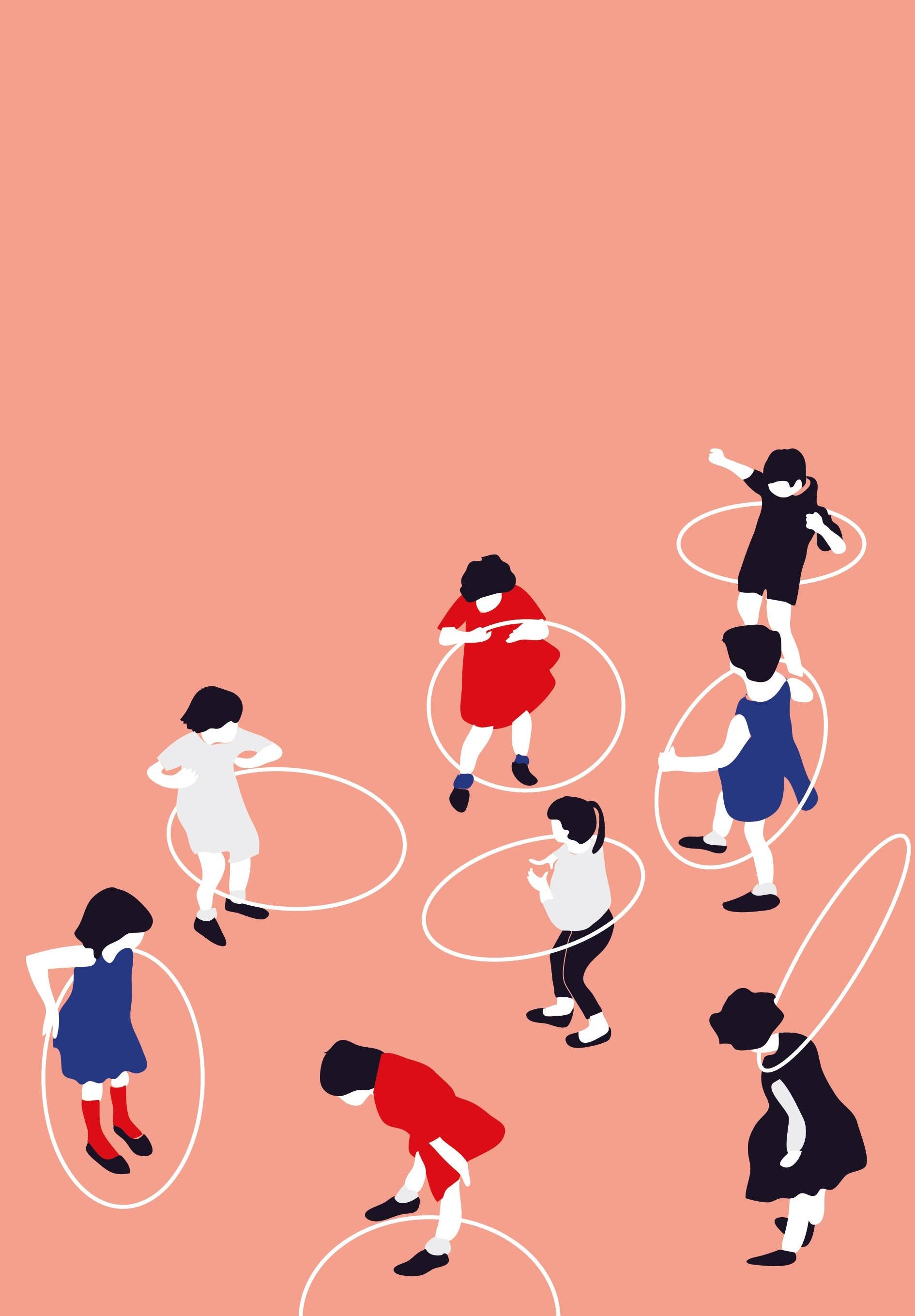 Margret Aurin - Wholesale Art Print - Art print LET'S PLAY, children playing, hula hoop3