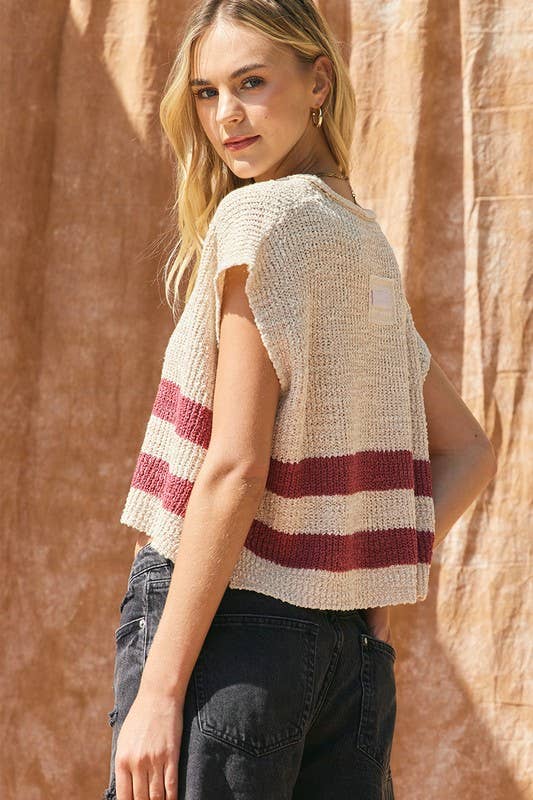 ILLA ILLA - Wholesale Knit Sweater - Women's - Striped Sleeveless Sweater8