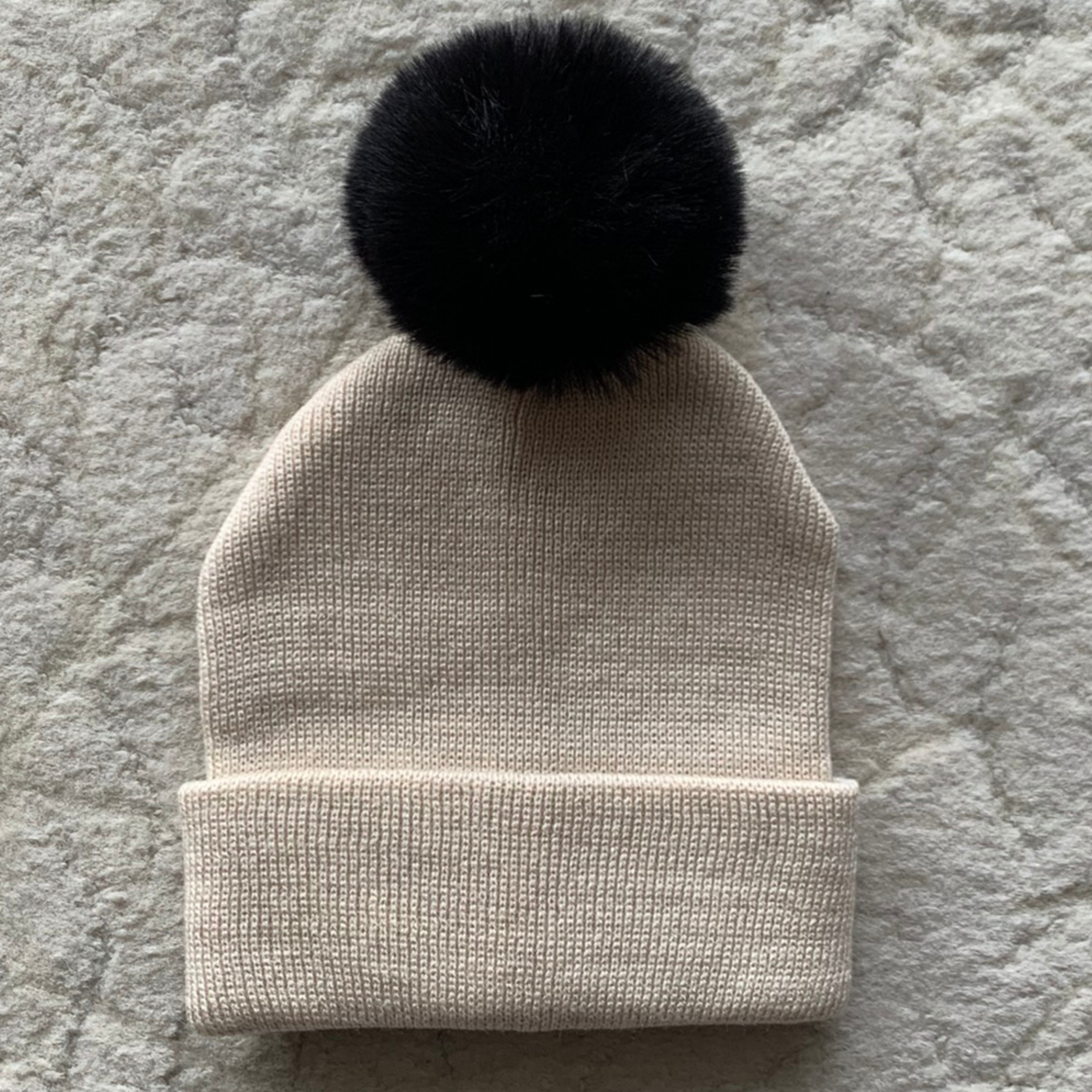 Himmelberg Baby - Wholesale Beanie - Kids - Single Pom Pom Baby/Kid's Beige Beanie Hat, 0 to 8 Years3
