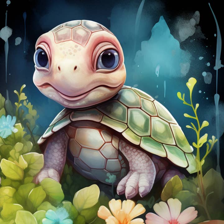 Cute Baby Turtle 8"x8" Art Print and other Purchase Wholesale baby turtle coloring pages. Free Returns & Net 60 Terms on Faire trending on Faire.