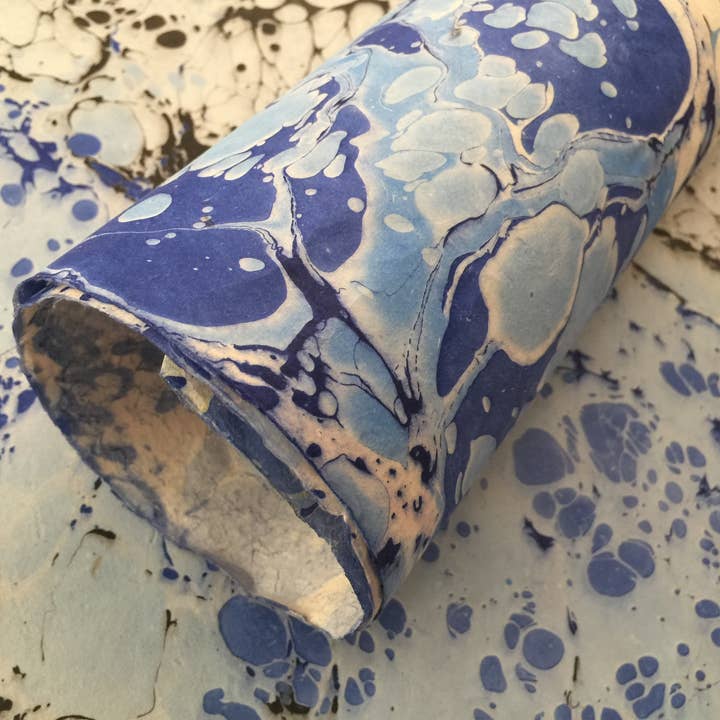 HimalDesign - Wholesale Flat Wrap - Handmade Marble Paper, Decorative Gift Wrap, Blue Art paper1