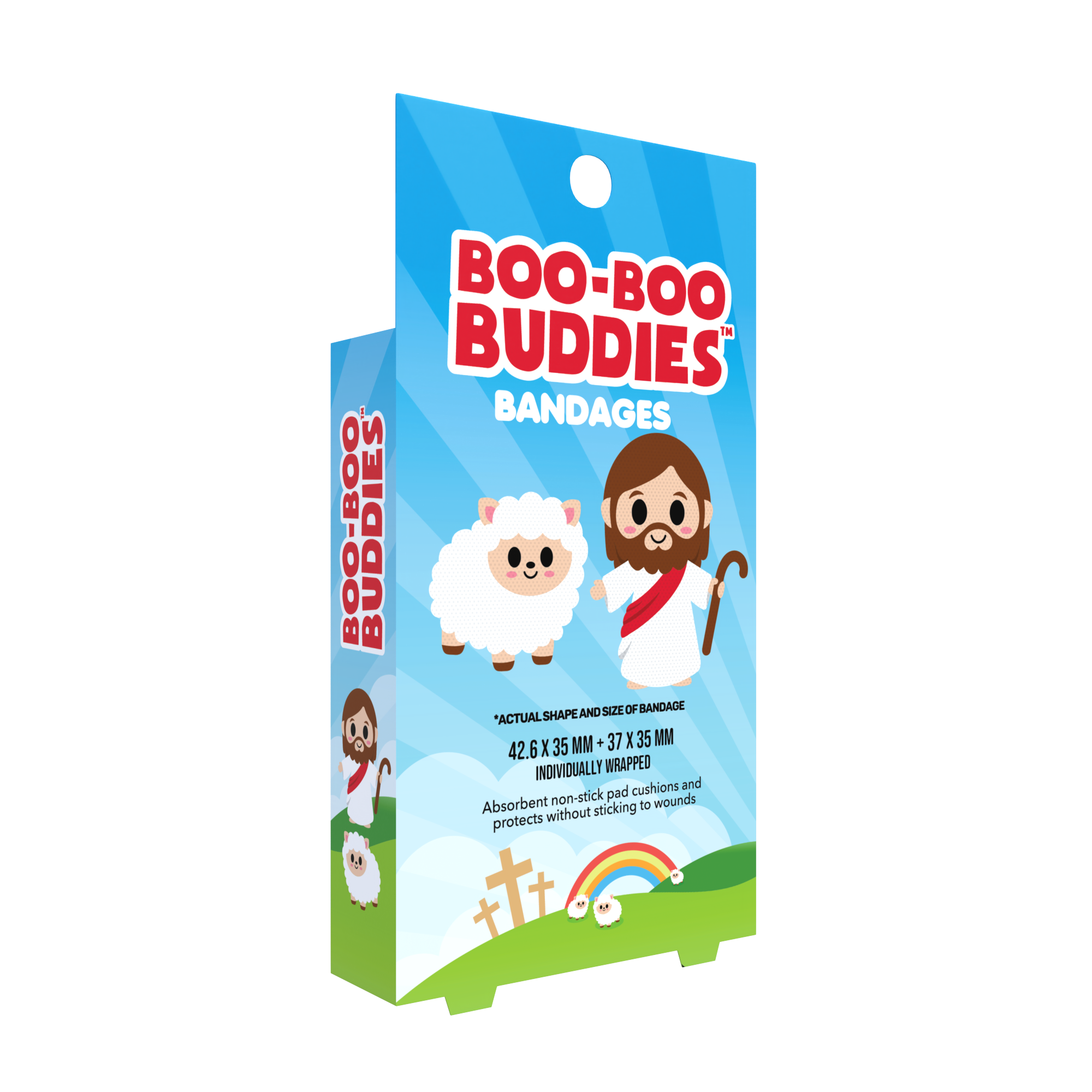 Boo Boo Buddies - Wholesale Bandaids/Bandages - Kids Bandages – Jesus + Sheep (24 Count, Latex-Free)4