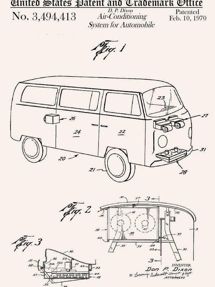 Tarjeta de felicitación diaria del sistema de aire acondicionado VW Van para venta al por mayor de PATENT PRESS GREETING CARDS