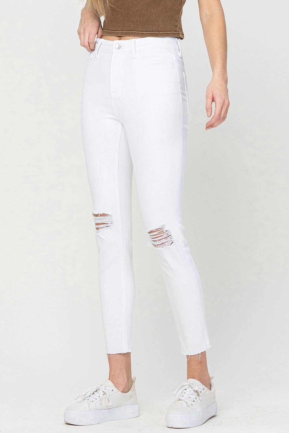 EMOCIONADA JEANS AJUSTADOS CORTOS DE TALLE ALTO V3189 de venta al por mayor en Faire9