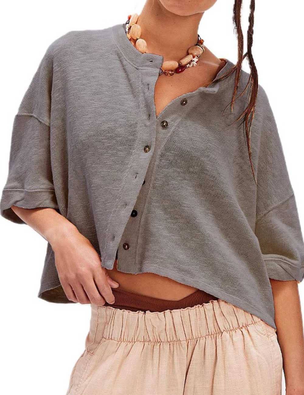 Sweetkama - Wholesale Cardigan - Women's - Ladies Solid Color Midi Sleeves Knitted Cardigan13