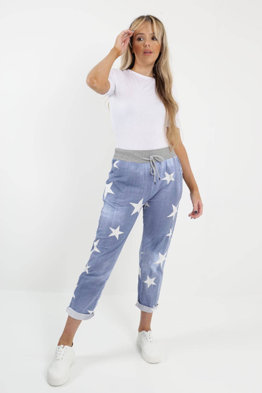 Miss Bold – wholesale Byxor - Dam – Italienska stjärntryckta fickor Bomullsbyxa för damer11